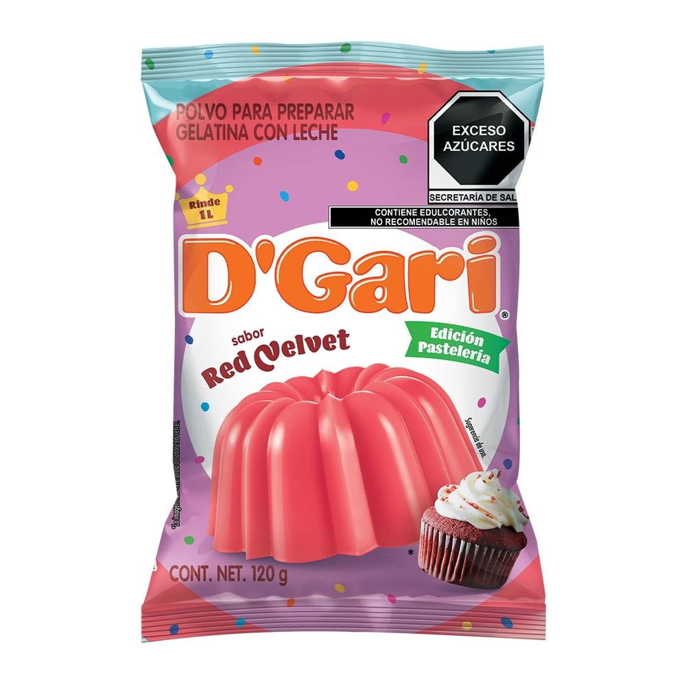 Polvo Para Preparar Gelatina D´gari Con Leche Sabor Red Velvet 120 G Walmart 2409