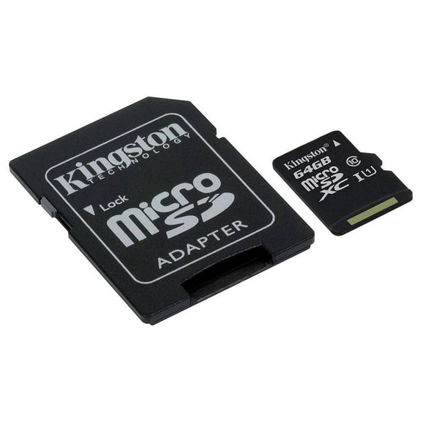 Memoria Micro SD Kingston 64 GB con Adaptador SD 2 Piezas