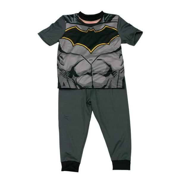 Pijama DC Comics Warner Bros Talla 8 Diseño de Batman con Cuello Redondo Gris 2 Piezas