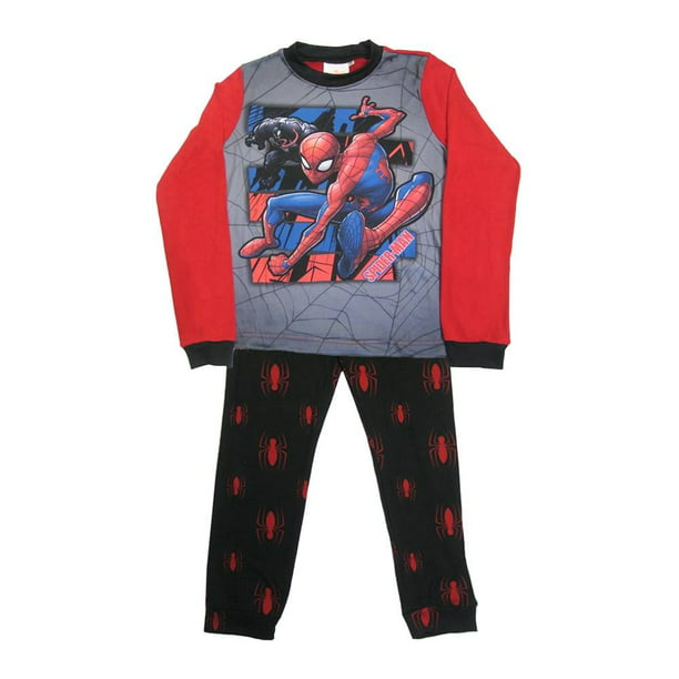 Marvel Conjunto de pijama de Spiderman para niños, 4 piezas, pijama de  manga larga de Spiderman, Miles Morales