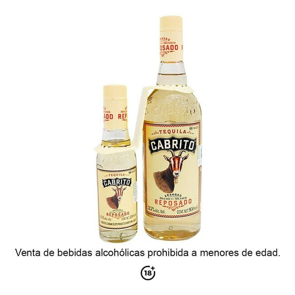 tequila cabrito reposado de 950 ml  cabrito de 250 ml
