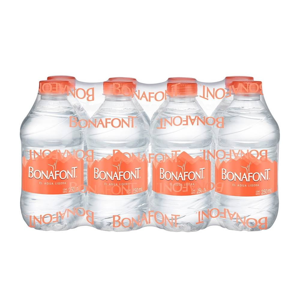 especificar temporal temperatura Agua Bonafont 8 botellas de 250 ml c/u | Walmart