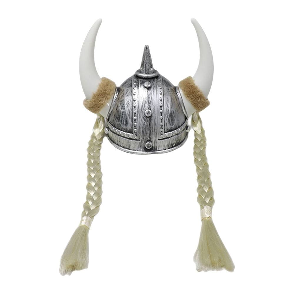 Casco vikingo con trenzas adulto: Accesorios,y disfraces originales baratos  - Vegaoo