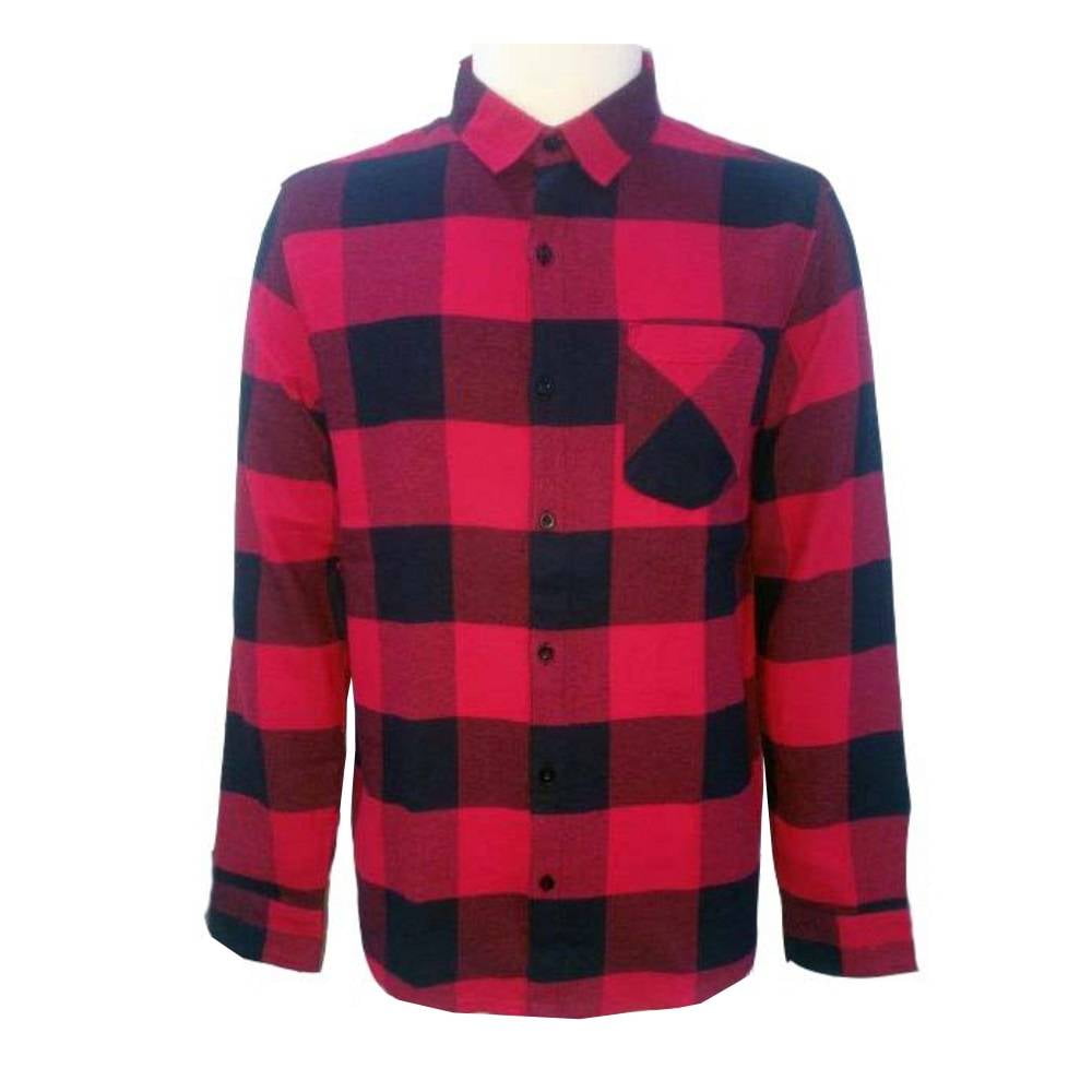 Camisa George M Diseño de Cuadros Grandes Rojo con Negro | Walmart