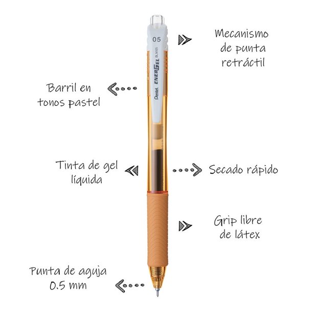 Bolígrafo Pentel Energel Tinta Gel BLN105MBP-A Varios Colores 1 pza