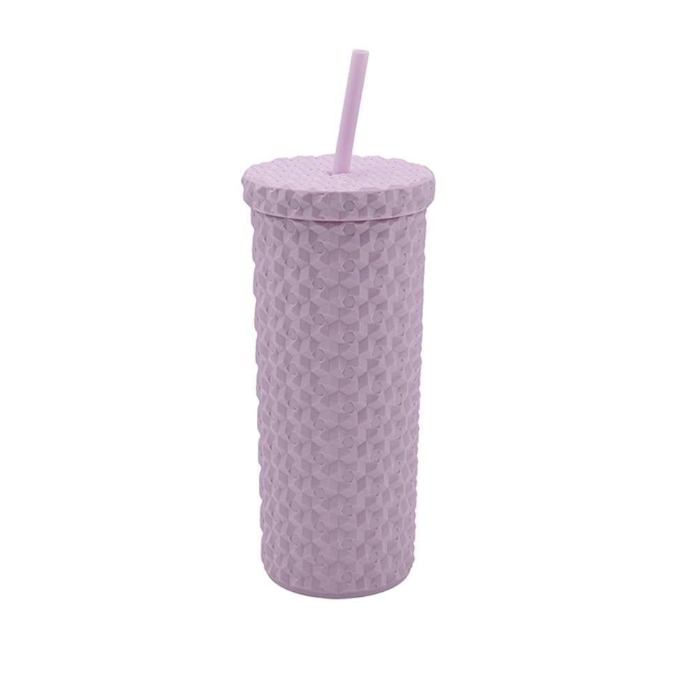 Vaso con Popote Mainstays Texturizado 770 ml Aqua