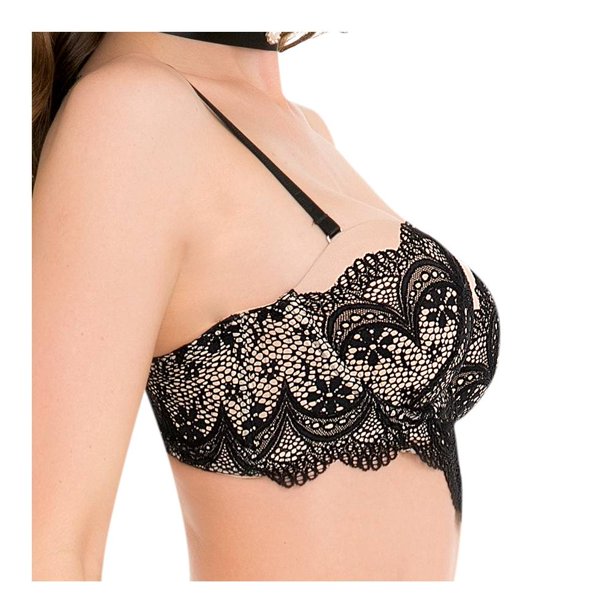 Brasier Ilusión Microfibra Negro Talla 34B