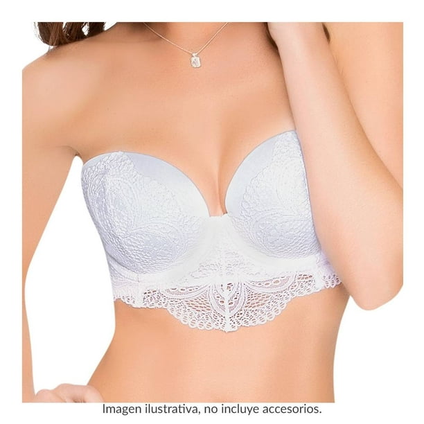 Brasier Ilusión Strapless Blanco Talla 36C