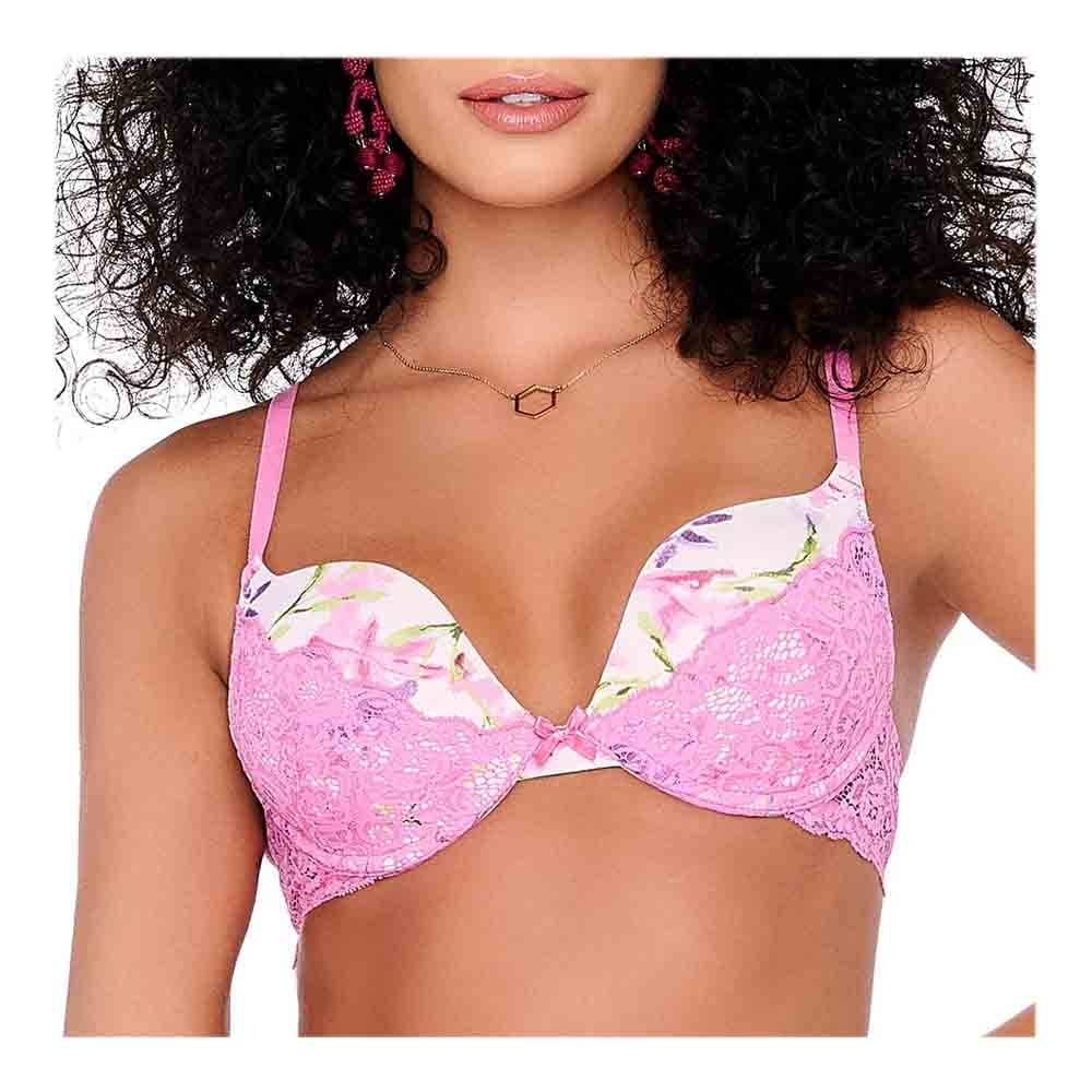 Brasier Ilusión Talla 36C Flores y Encaje Lila