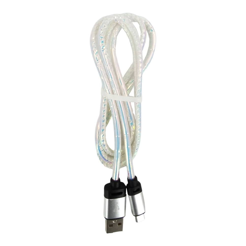 Cable cargador USB a micro USB de 1.8 m, iridiscente