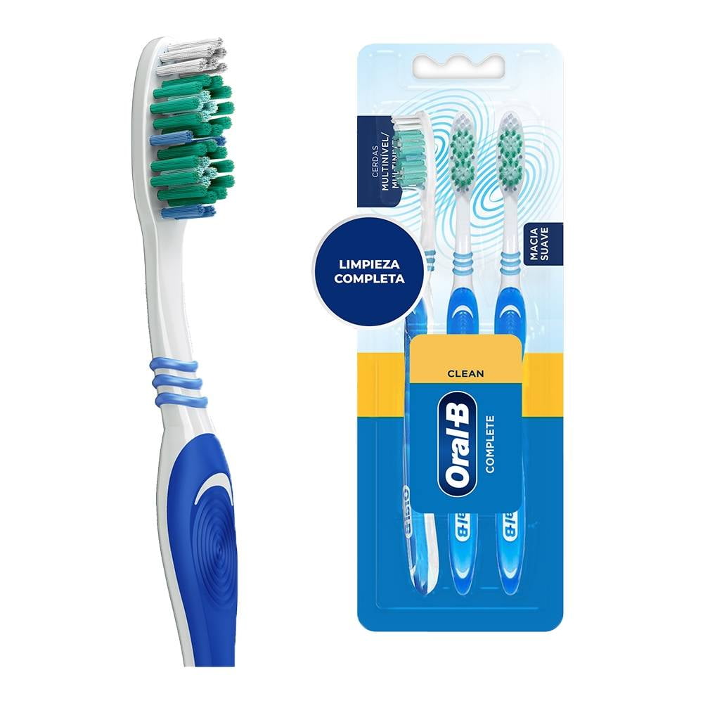 Cepillo dental Oral-B Complete Clean suave 3 pzas | Walmart