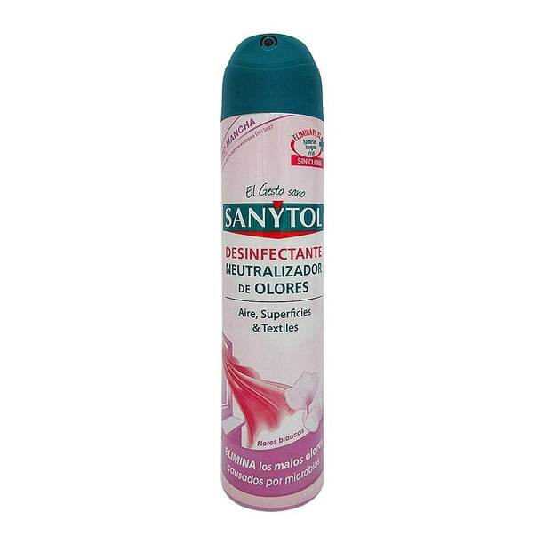 Desinfectante Sanytol en aerosol neutralizador de olores flores blancas 300  ml