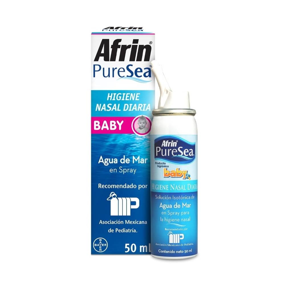 Afrin Pure Sea Baby Descongestión e Higiene Nasal Agua de Mar, 50 ml.