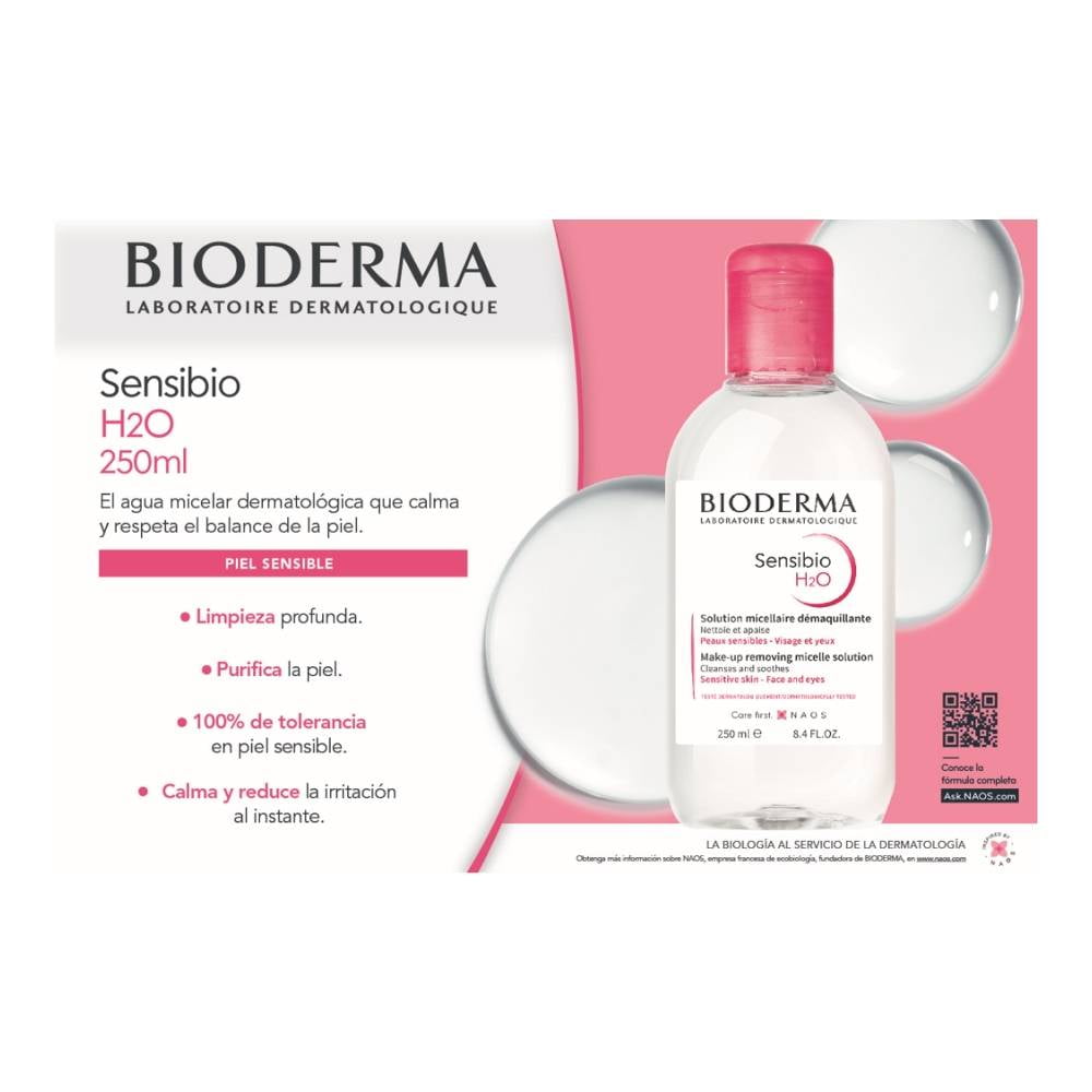 Bioderma Sensibio H2O, Agua micelar desmaquillante para piel sensible, –  Amarce Beauty