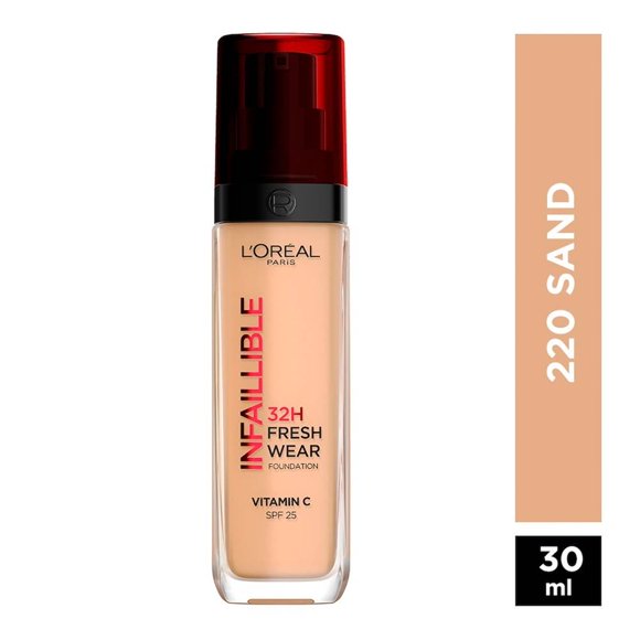 Base de maquillaje L'Oréal Infallible 32h fresh wear 220 sable sand 30 ml