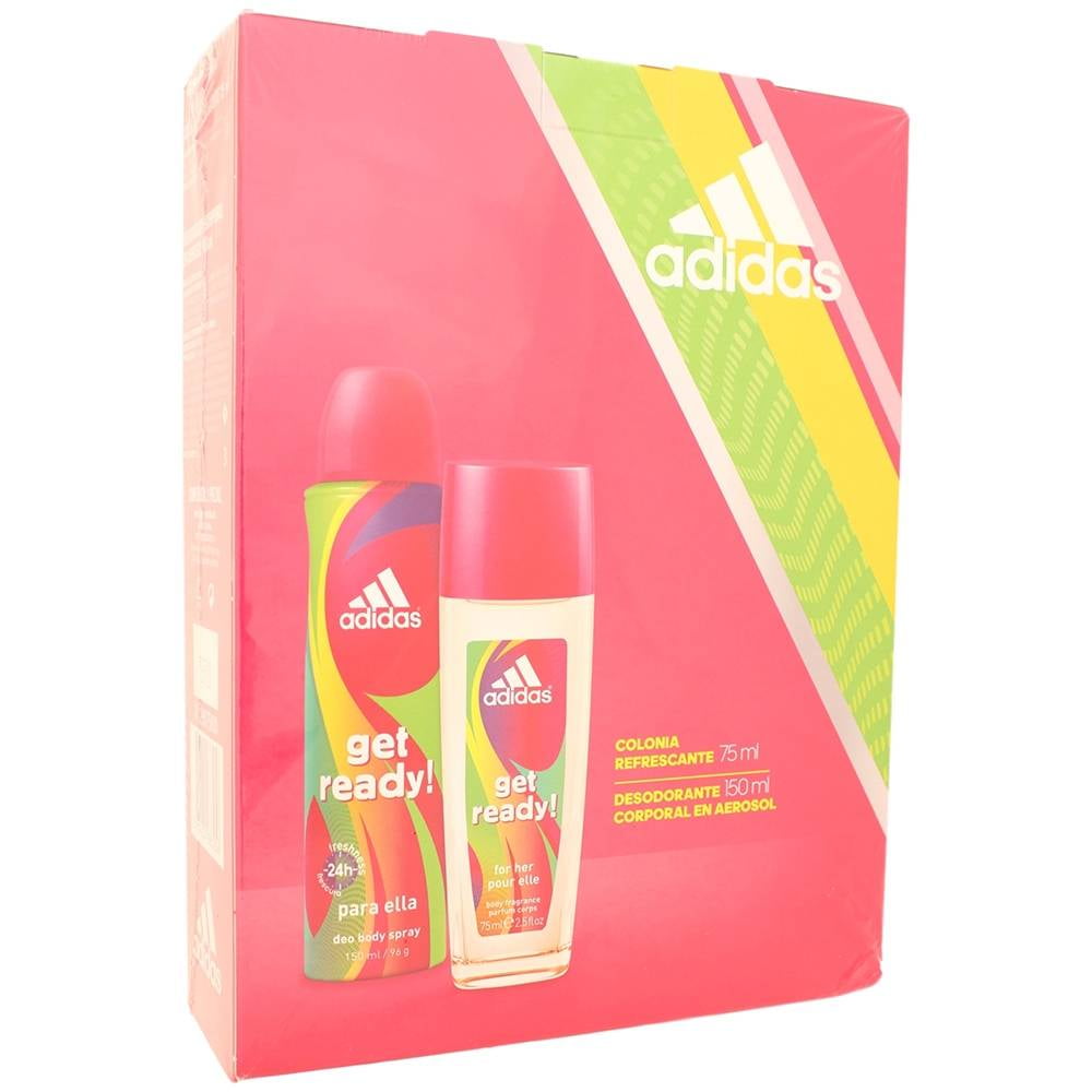 prueba barricada Hablar con Colonia refrescante Adidas get ready 75 ml más desodorante en aerosol para  mujer de 150ml | Walmart