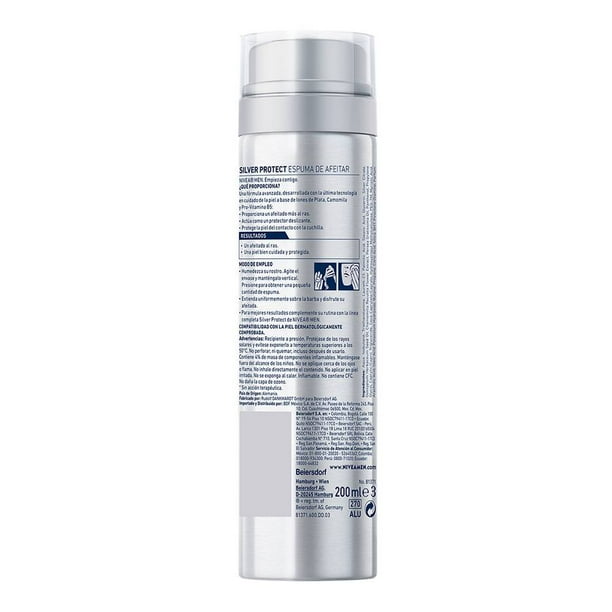 ▷ Crema para Afeitar 200 ML Silver Protect 6FPS - NIVEA