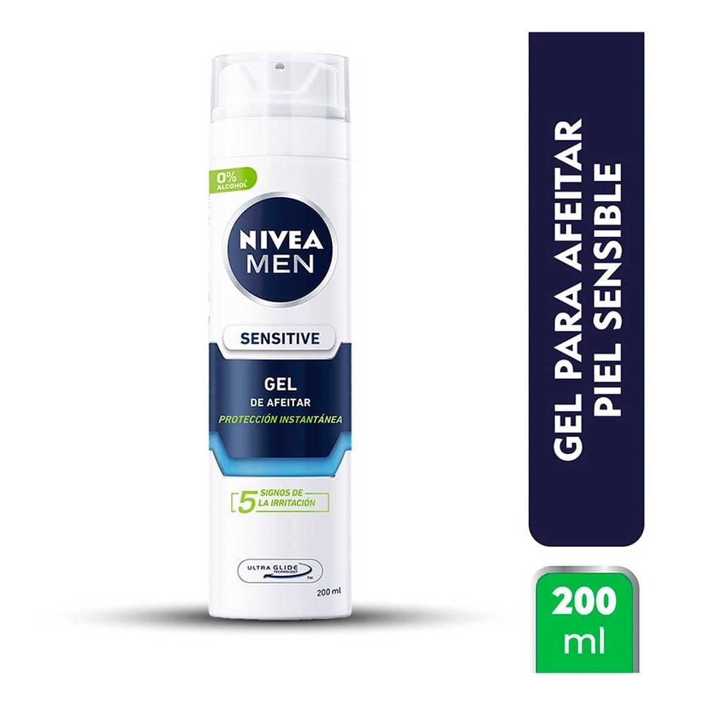 Gel para afeitar NIVEA MEN Deep antibacterial con carbón activo 200 ml