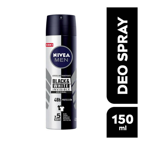 Antitranspirante NIVEA MEN invisible black & white spray 150 ml