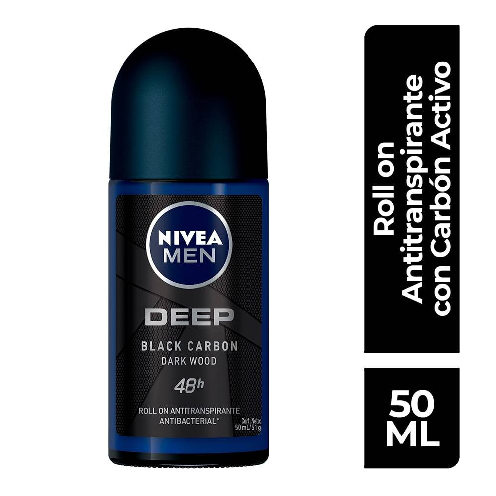 Antitranspirante NIVEA MEN deep darkwood antibacterial roll on 50 ml ...