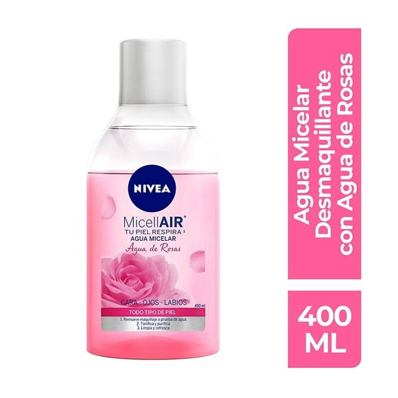 Agua micelar desmaquillante NIVEA Agua de Rosas todo tipo de piel 400 ml
