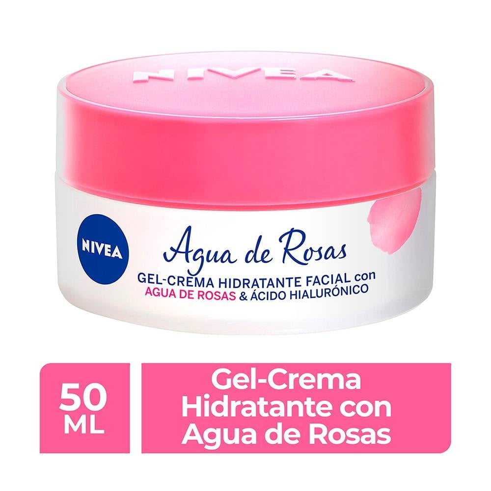 Gel crema hidratante facial NIVEA con agua de rosas y ácido 50 ml | Walmart