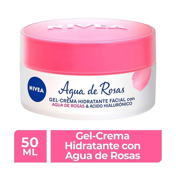 Gel crema facial NIVEA Agua de Rosas con ácido hialurónico para todo tipo de piel 50 ml