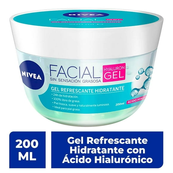 Gel facial NIVEA Cuidado Facial Hyaluron hidratante con ácido hialurónico ideal para piel grasa 200 ml