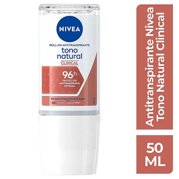 Antitranspirante NIVEA Clinical tono natural clinical aclarante roll on 50 ml