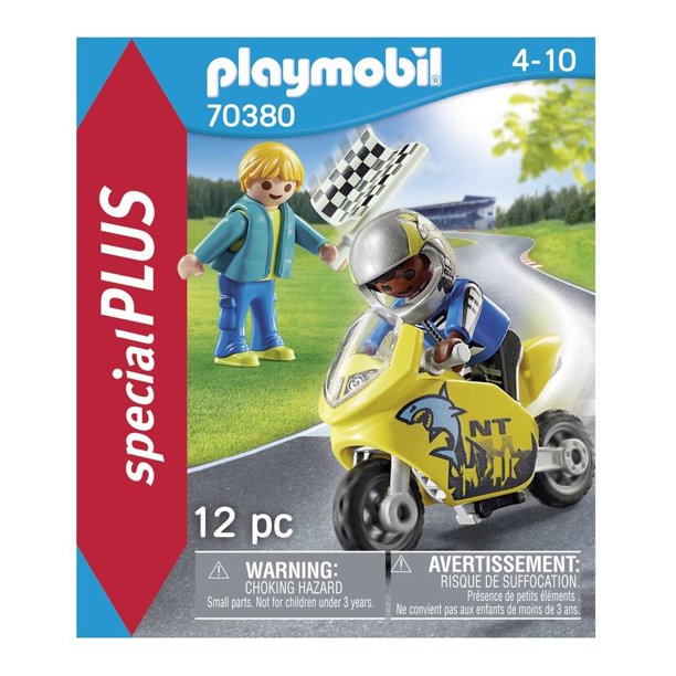 Playmobil - Chicos con moto de carreras - 70380