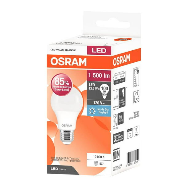 Colonos Moretón cable Foco LED Osram 13.5 W Luz de Día | Walmart