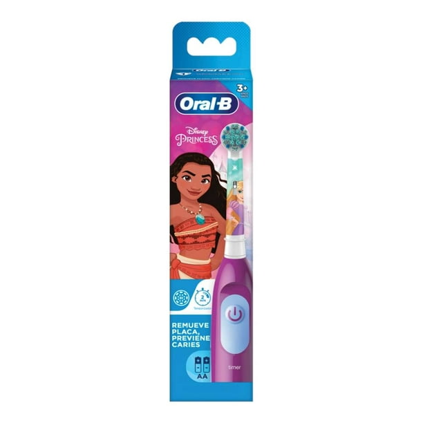 Oral B Set Cepillo de Dientes Eléctrico Infantil, Disney Princess, Incluye  2 Pilas AA y 2 Repuestos, con Temporizador, Cabezal Redondo y Mango