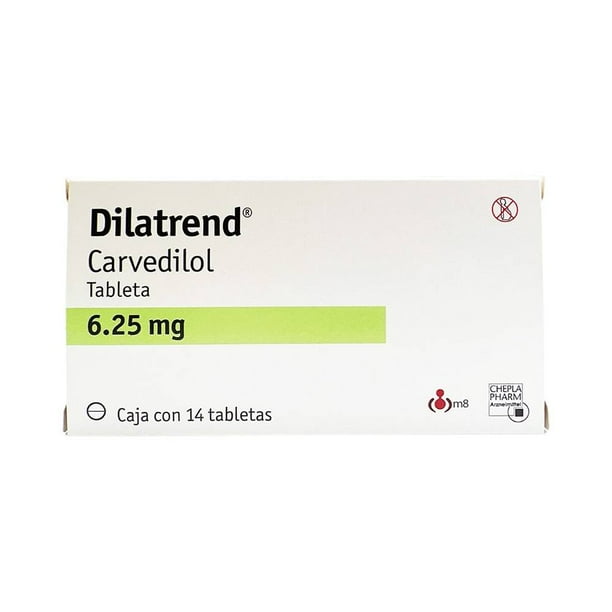 Dilatrend Carvedilol 6.25 mg 14 tabletas