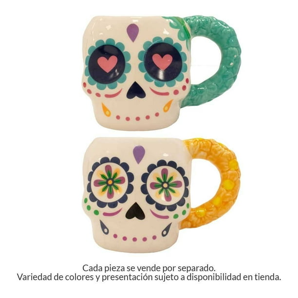 Taza Way to Celebrate de Cerámica Diseño Calavera 550 ml Varios Modelos Multicolor 1 Pieza