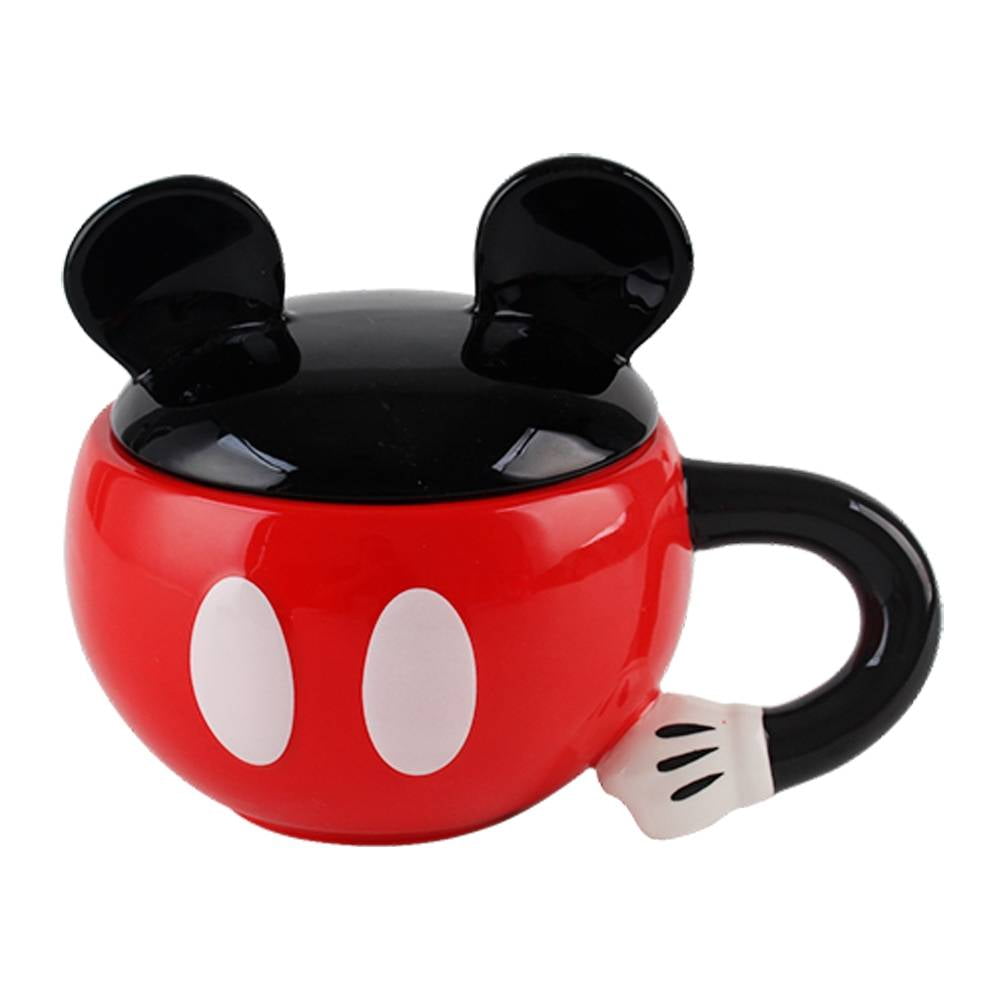 Taza Disney Porcelana Mickey Mouse con Tapa Navideña 450 ml