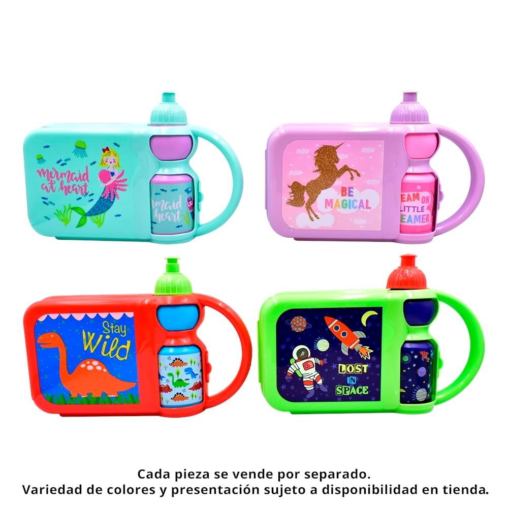 serie El diseño Contento Lonchera Mainstays Kids con Botella Varios Colores 2 Piezas | Walmart