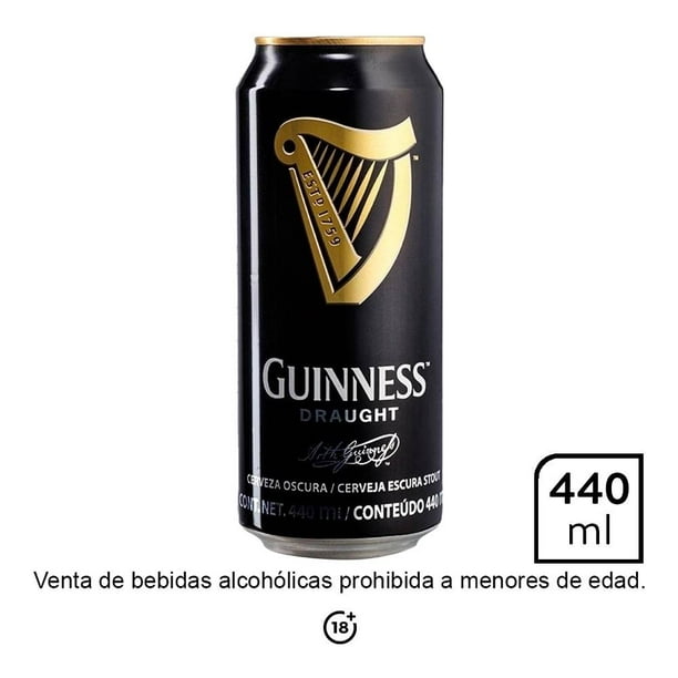 Six Pack Cerveza Guinness Draught 440ml c/u