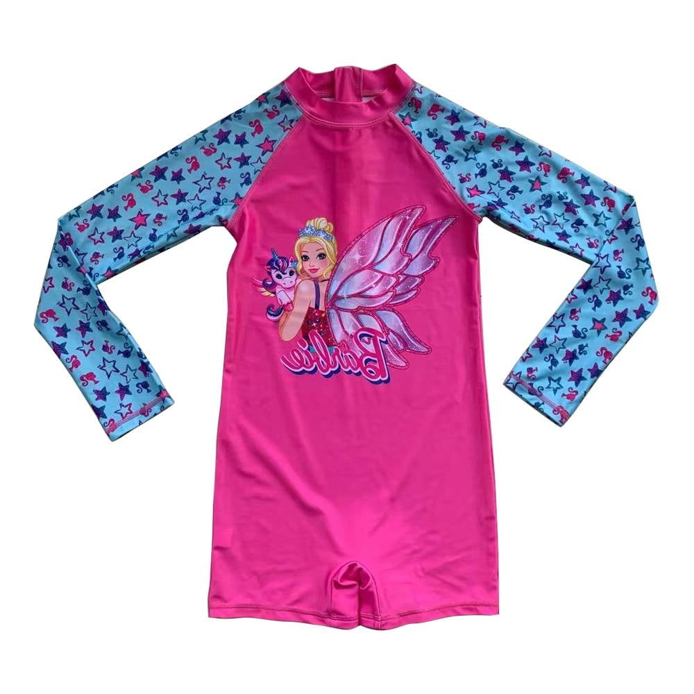 Colibrí pasión Concentración Traje de Baño Barbie Talla 12 Manga Larga con Estrellas Rosa | Walmart