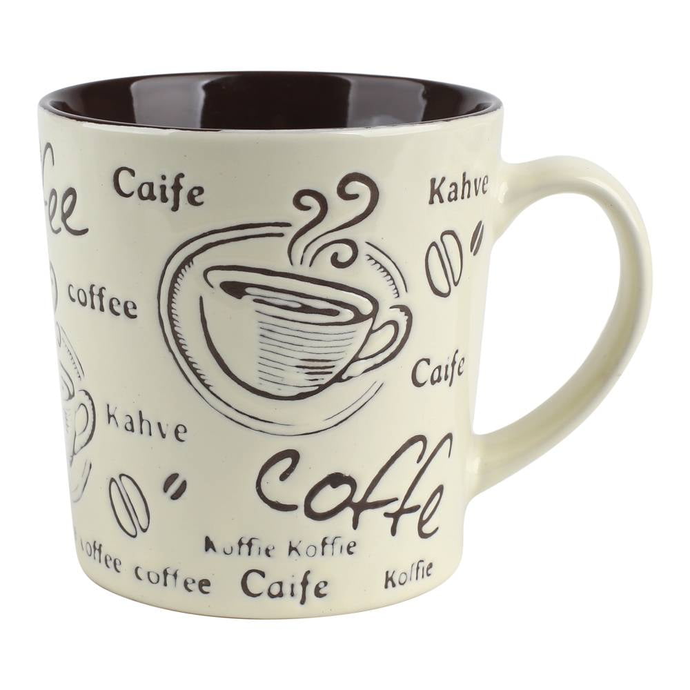 MagiCeramic Tazas De Cafe Bonitas – Taza de café beige de 18 onzas