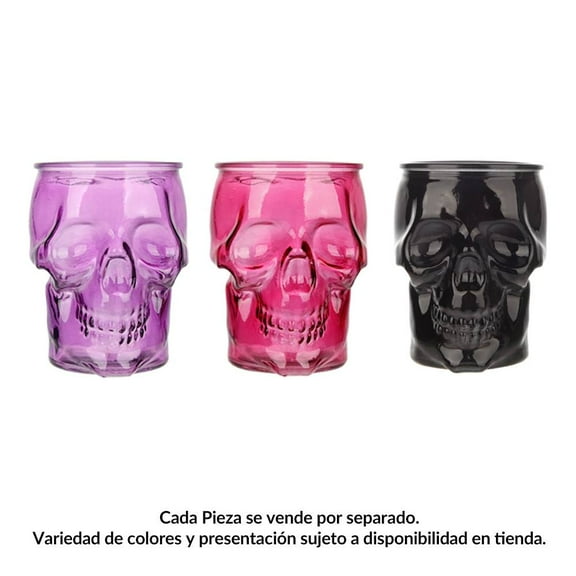 Vaso de Cristal Prichos Calavera 400 ml Varios Colores 1 Pieza