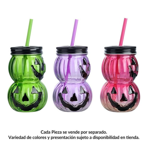 Tarro de Cristal Prichos Halloween Calabaza 460 ml Varios Colores 1 Pieza