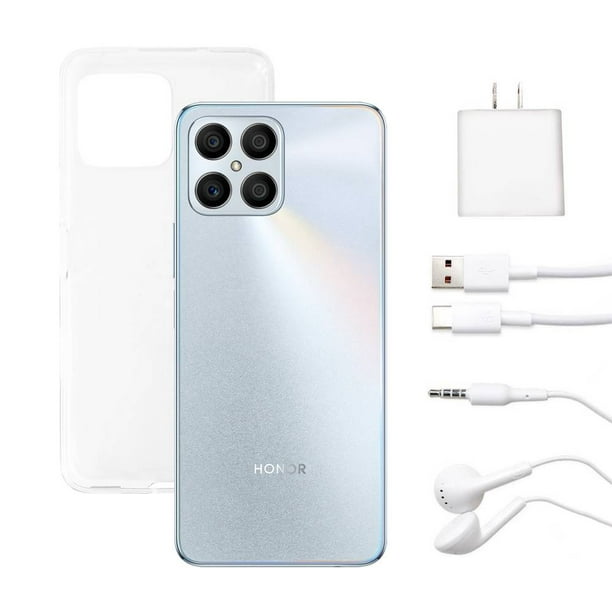 Honor X8 Smartphone, 128 GB, Plata, Desbloqueado