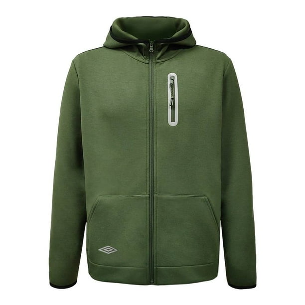 POLERA DEPORTE HOODIE HOMBRE VERDE MILITAR