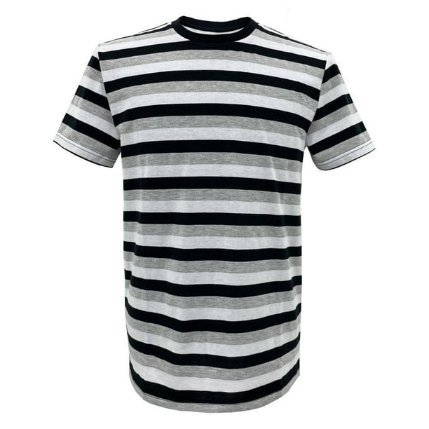 Camiseta de hombre con rayas blancas y negras, camiseta de manga corta con  cuello redondo de diseñador unisex con rayas horizontales vintage de los  años 90 Regalos -  México