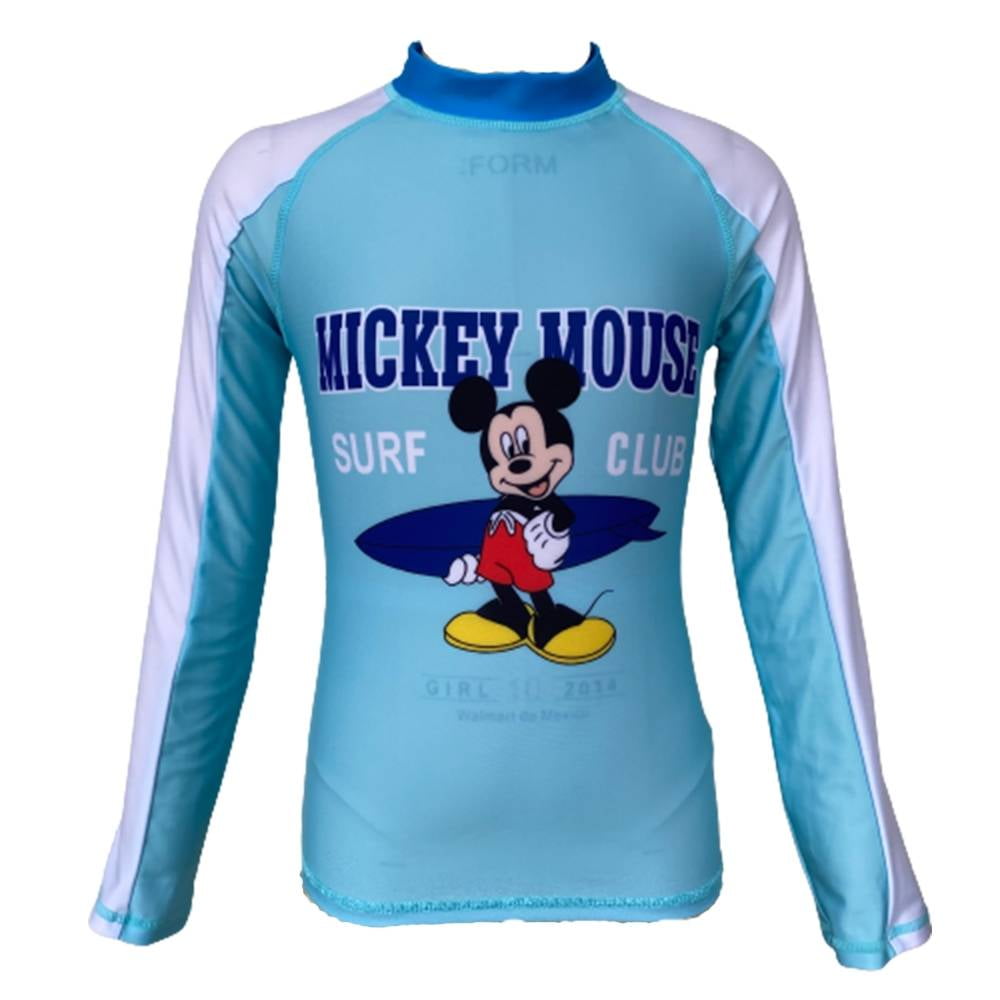 Playera Mickey Talla 8 para Nadar Surf Club Manga Larga Azul Walmart