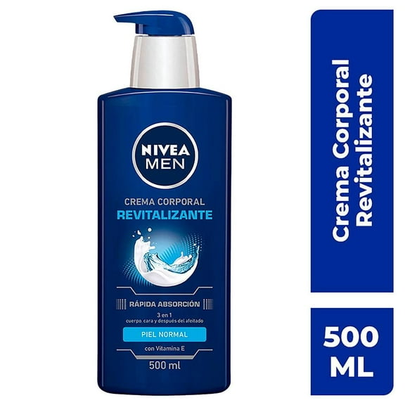 Crema corporal humectante NIVEA MEN 3 en 1 cuerpo, cara y después del afeitado revitalizante 500 ml