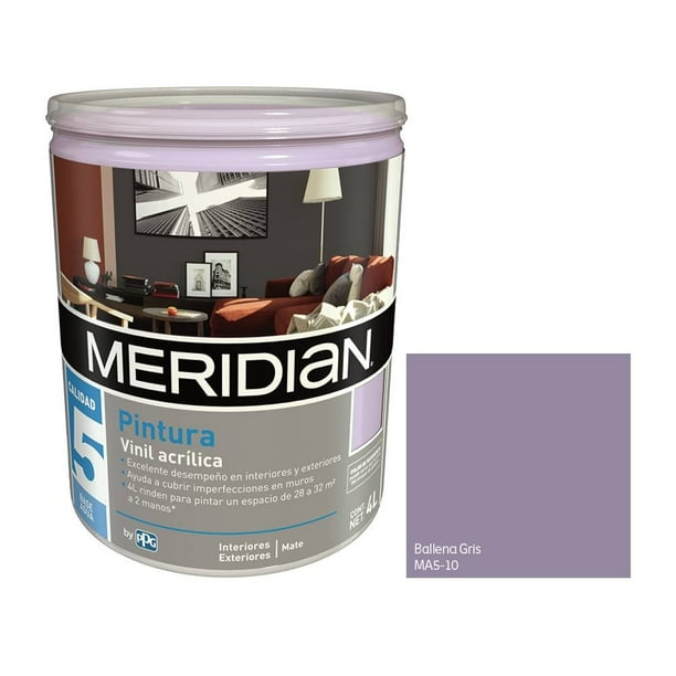 Pintura Meridian Calidad 5 años Color Malva Galón de 4 litros