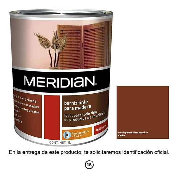 Barniz Tinte para Madera Meridian Caoba Brillante 1 Litro