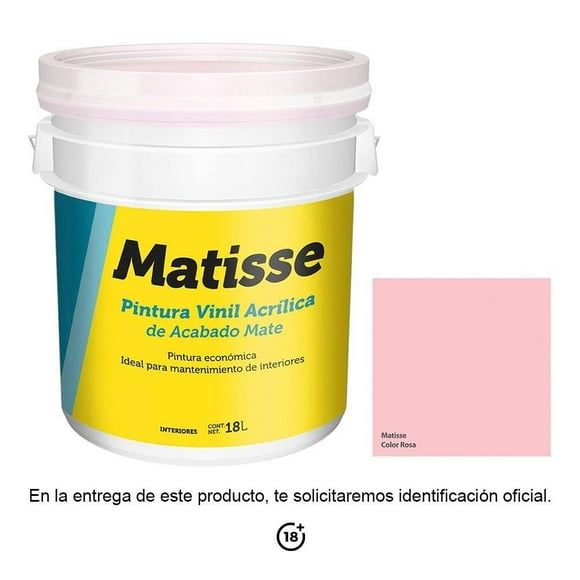 Pintura Vinil Acrílica Meridian Matisse Rosa Mate 18 L