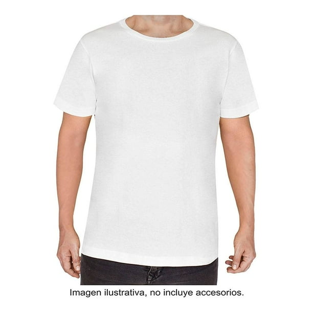 Playera Simply Basic para Hombre, Manga Corta Lisa Cuello Redondo Básica Blanca Talla G